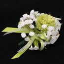 Wedding Groom Bridal Boutonniere Corsages Flower Brooch Pin Accessories with Ribbons for Guests Wedding Prom Bridal Shower Party Event Red Green
