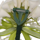 Wedding Groom Bridal Boutonniere Corsages Flower Brooch Pin Accessories with Ribbons for Guests Wedding Prom Bridal Shower Party Event Red Green