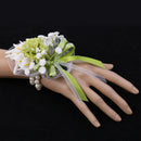 Wedding Bridal Calla Lily Wrists Corsage Bracelet Hand Flowers White &Green