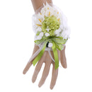 Wedding Bridal Calla Lily Wrists Corsage Bracelet Hand Flowers White &Green