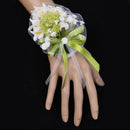 Wedding Bridal Calla Lily Wrists Corsage Bracelet Hand Flowers White &Green