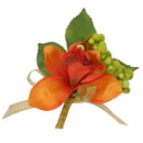 Wedding Groom Bride Bridesmaid Boutonniere Corsage Flower Wrist Flower Brooch Pin Ribbon Charms