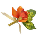 Wedding Groom Bride Bridesmaid Boutonniere Corsage Flower Wrist Flower Brooch Pin Ribbon Charms