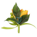 Wedding Groom Bride Bridesmaid Boutonniere Corsage Orchid Flower Wrist Flower Brooch Pin Ribbon Charms