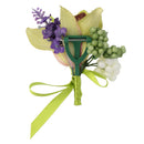 Wedding Groom Bride Bridesmaid Boutonniere Corsage Flower Wrist Flower Brooch Pin Ribbon Charms