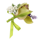 Wedding Groom Bride Bridesmaid Boutonniere Corsage Flower Wrist Flower Brooch Pin Ribbon Charms