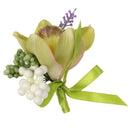 Wedding Groom Bride Bridesmaid Boutonniere Corsage Flower Wrist Flower Brooch Pin Ribbon Charms