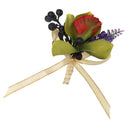 Wedding Groom Bride Bridesmaid Boutonniere Corsage Flower Wrist Flower Brooch Pin Ribbon Charms