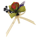 Wedding Groom Bride Bridesmaid Boutonniere Corsage Flower Wrist Flower Brooch Pin Ribbon Charms