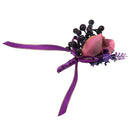 Wedding Groom Bride Bridesmaid Boutonniere Corsage Flower Wrist Flower Brooch Pin Ribbon Charms