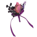 Wedding Groom Bride Bridesmaid Boutonniere Corsage Flower Wrist Flower Brooch Pin Ribbon Charms
