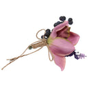 Wedding Groom Bride Bridesmaid Boutonniere Corsage Flower Wrist Flower Brooch Pin Ribbon Charms