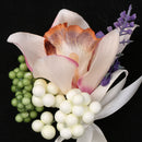 Wedding Groom Bride Bridesmaid Boutonniere Corsage Flower Wrist Flower Brooch Pin Ribbon Charms