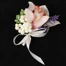 Wedding Groom Bride Bridesmaid Boutonniere Corsage Flower Wrist Flower Brooch Pin Ribbon Charms