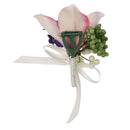 Wedding Groom Bride Bridesmaid Boutonniere Corsage Flower Wrist Flower Brooch Pin Ribbon Charms