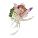 Wedding Groom Bride Bridesmaid Boutonniere Corsage Flower Wrist Flower Brooch Pin Ribbon Charms