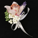Wedding Groom Bride Bridesmaid Boutonniere Corsage Flower Wrist Flower Brooch Pin Ribbon Charms