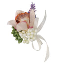 Wedding Groom Bride Bridesmaid Boutonniere Corsage Flower Wrist Flower Brooch Pin Ribbon Charms