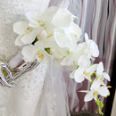 Elegant Cascade Waterfall Bouquet Wedding Bridal Artificial Silk Flower Calla Lily Orchids Hand Tied Flower Decoration