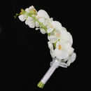 Elegant Cascade Waterfall Bouquet Wedding Bridal Artificial Silk Flower Calla Lily Orchids Hand Tied Flower Decoration