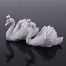2 Pieces White Resin Swan Table Number Name Cards Holder for Wedding Party Decor
