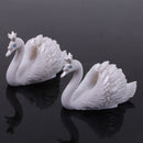 2 Pieces White Resin Swan Table Number Name Cards Holder for Wedding Party Decor