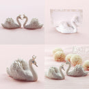 2 Pieces White Resin Swan Table Number Name Cards Holder for Wedding Party Decor