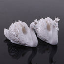 2 Pieces White Resin Swan Table Number Name Cards Holder for Wedding Party Decor