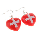 Nurse Costume Accessory Red Cross Earrings Hospital Honey Fancy Dress