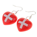 Nurse Costume Accessory Red Cross Earrings Hospital Honey Fancy Dress
