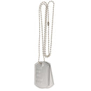 Unisex Metal ID Dog Tags on Chain Army Style Solider Fancy Dress Silver