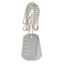 Unisex Metal ID Dog Tags on Chain Army Style Solider Fancy Dress Silver