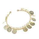 Vintage Golden Spartan Queen Coin Bracelet Upper Arm Cuff Roman Costume Accessories