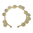 Vintage Golden Spartan Queen Coin Bracelet Upper Arm Cuff Roman Costume Accessories