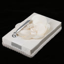 4Pcs Sash Wedding Ceremony Sets Guest Book Pen Holder Flower Basket Ring Pillow Champagne