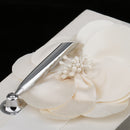 4Pcs Sash Wedding Ceremony Sets Guest Book Pen Holder Flower Basket Ring Pillow Champagne