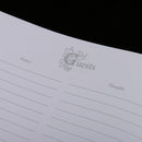 White Velvet Floral Guest Book & Signing Pen Holder Set for Wedding Ceremony