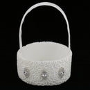 White Sash Wedding Set Guest Book Pen Holder Flower Basket Ring Pillow