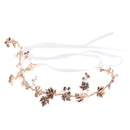 Diamante Crystal Pearls Hair Vine Leaves Hair Wreath Wedding Prom Bridal Bridesmaid Headpiece Golden Tiara Crown