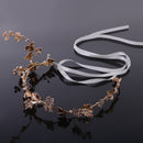 Diamante Crystal Pearls Hair Vine Leaves Hair Wreath Wedding Prom Bridal Bridesmaid Headpiece Golden Tiara Crown