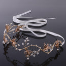 Retro Gold Flower Pearl Vine Headband Tiara Wedding Headpiece Girl Hair Accessory