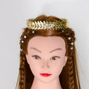 Golden Girls Lady Pearl Crystal Leaf Style Hair Band Wedding Hair Accessory