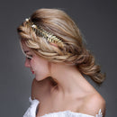 Golden Girls Lady Pearl Crystal Leaf Style Hair Band Wedding Hair Accessory