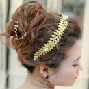 Golden Girls Lady Pearl Crystal Leaf Style Hair Band Wedding Hair Accessory