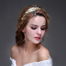 Golden Girls Lady Pearl Crystal Leaf Style Hair Band Wedding Hair Accessory