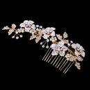 Handmade Crystal Pearl Bridal Hair Comb Flower Hair Accessories for Wedding