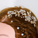 Handmade Crystal Pearl Bridal Hair Comb Flower Hair Accessories for Wedding