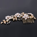 Handmade Crystal Pearl Bridal Hair Comb Flower Hair Accessories for Wedding