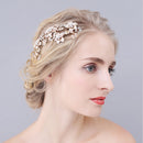 Handmade Crystal Pearl Bridal Hair Comb Flower Hair Accessories for Wedding