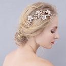 Handmade Crystal Pearl Bridal Hair Comb Flower Hair Accessories for Wedding